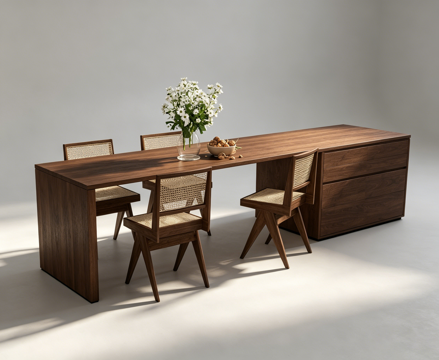 侘寂休闲桌椅su模型