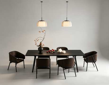 中古风餐桌书桌su模型