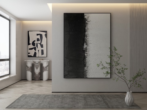 现代简约抽象挂画3d模型