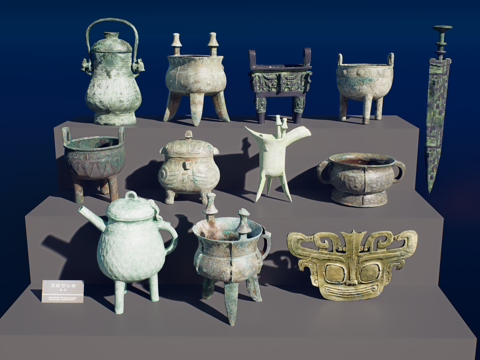 怀旧复古博物馆展示su模型