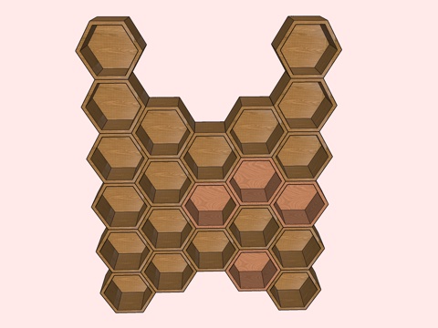 六边型柜多种组合免费su模型