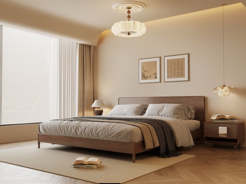 中古风卧室su模型