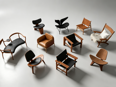 现代单椅休闲椅su模型