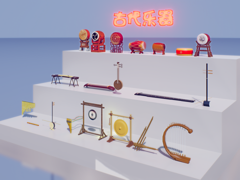 怀旧复古博物馆展示su模型