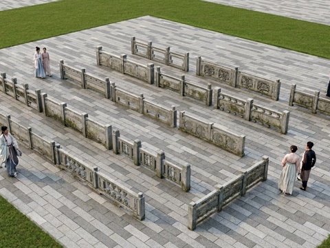 最全中式石栏杆su模型