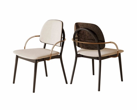 意式轻奢餐椅su模型