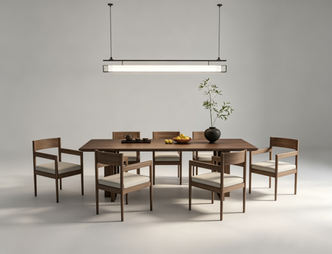 中古风餐桌书桌su模型