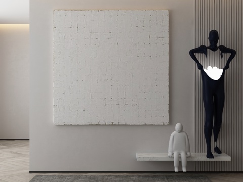 现代简约抽象挂画3d模型