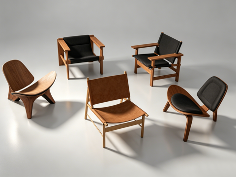 现代单椅su模型