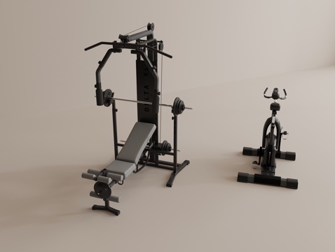 健身器材 运动器材su模型