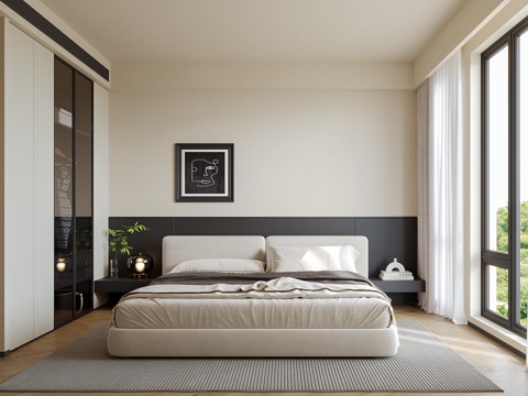 现代意式卧室3d模型