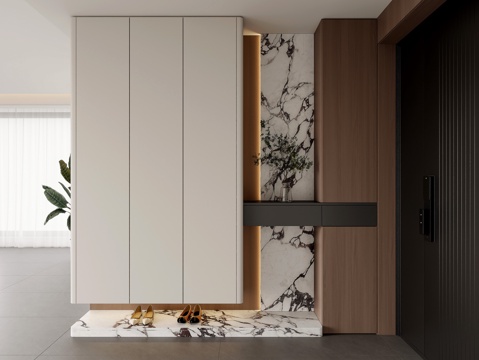 现代鞋柜 入户玄关鞋柜 玄关柜su模型