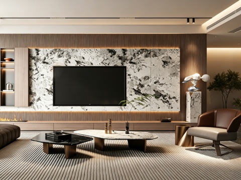 意式 家装 室内简约 轻奢风 格餐厅 客厅 卧室设计su模型