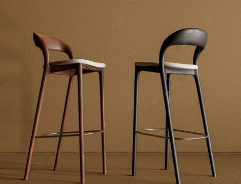 现代中古吧椅su模型