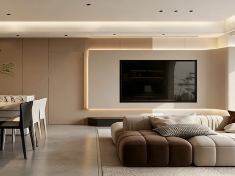 意式 家装 室内简约 轻奢风 格餐厅 客厅 卧室设计su模型