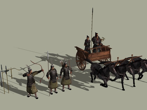 怀旧复古兵马俑博物馆马车su模型