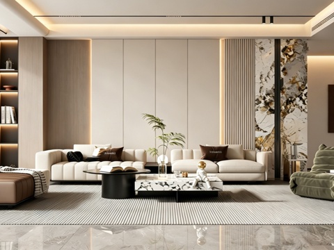 意式 家装 室内简约 轻奢风 格餐厅 客厅 卧室设计su模型