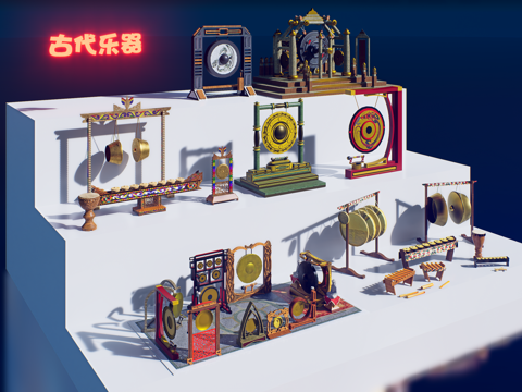 怀旧复古博物馆展示su模型