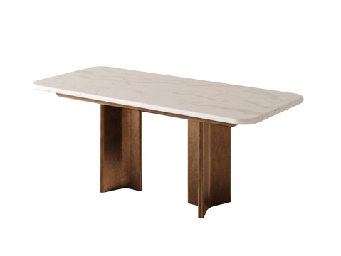 现代轻奢餐桌su模型