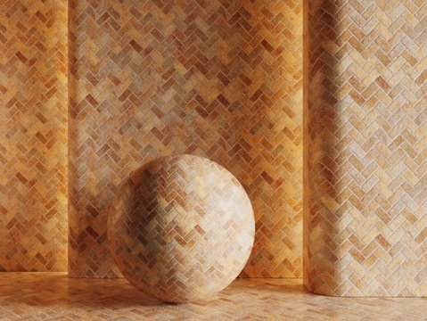 现代砖墙 黄色砖墙 仿古砖墙 文化砖墙 工业砖墙su模型