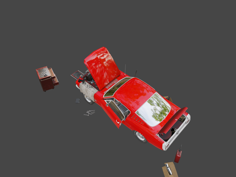 谢尔比GT500 1967年维修场景su模型