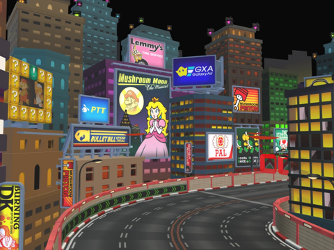 马里奥赛车8豪华版Wii月景高速公路su模型