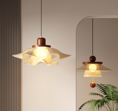 法式复古风吊灯 云朵小吊灯 餐厅小吊灯 吧台吊灯su模型