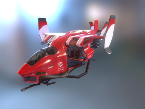 城市突击直升机su模型
