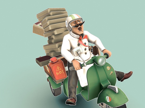 疯狂披萨送货厨师su模型