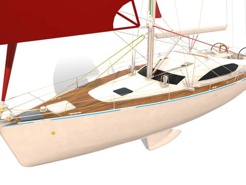 游艇帆船帆船su模型