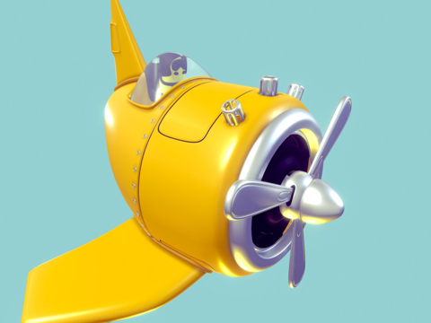 卡通飞机su模型