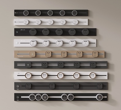 现代轨道插座 导轨插座 移动排插su模型