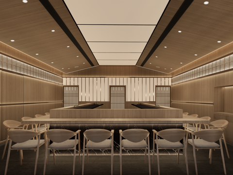 日式日料店su模型