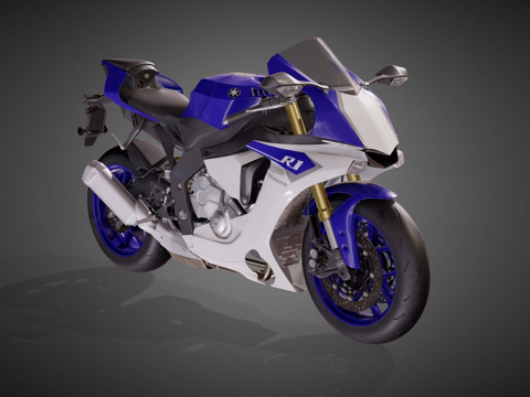 雅马哈R1超级运动摩托车su模型