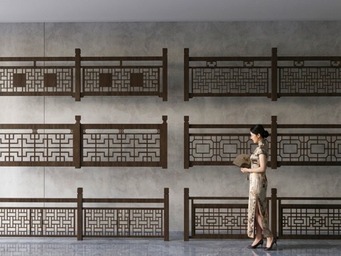 最全中式栏杆护栏su模型