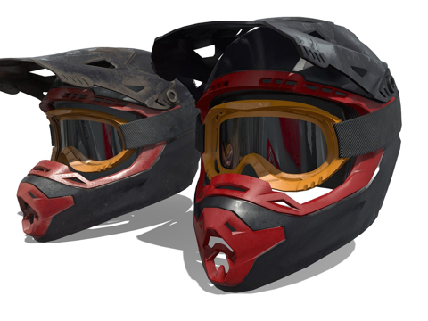 摩托车越野头盔su模型