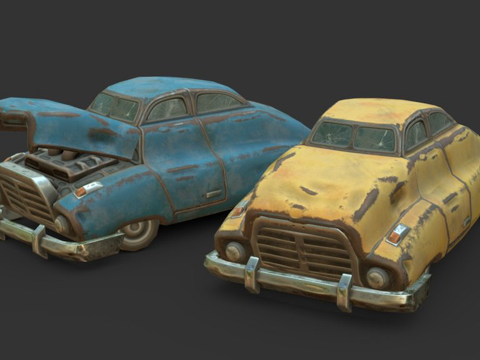 柴油朋克汽车残骸第100次提交噢呜哦su模型