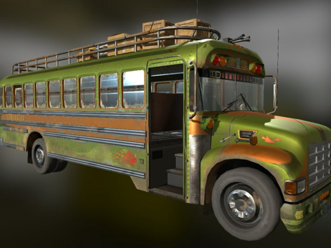 危地马拉鸡巴士su模型