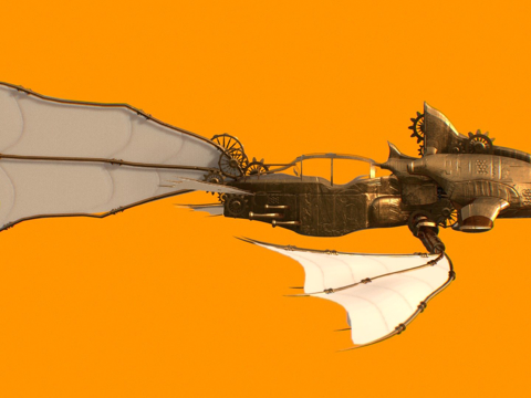 蒸汽朋克飞机Blender文件su模型