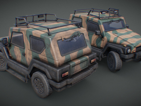泽特吉普双门巴西迷彩3d模型