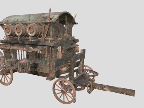 损坏车厢su模型