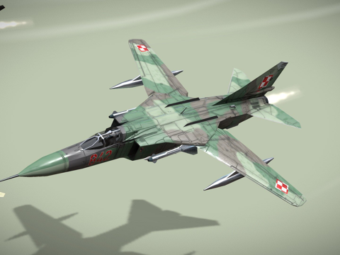 米格23鞭挞者低多边形喷气式战斗机su模型