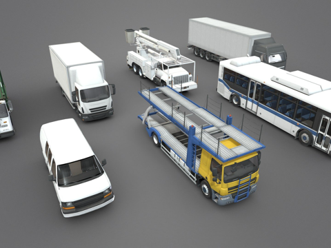 款低多边形汽车和卡车收藏su模型