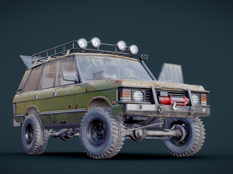 年代SUV越野生锈版su模型