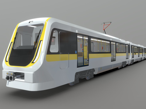 EMU列车完整内饰高多边形su模型