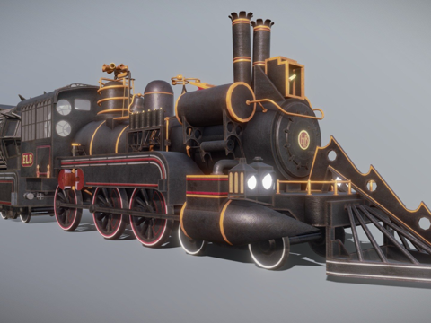 回到未来 火车 蒸汽机车su模型