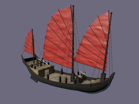 中国帆船su模型