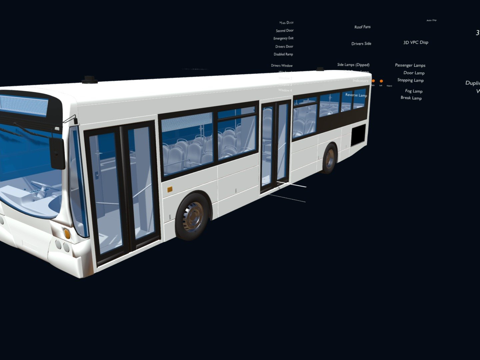 公交巴士双服务门变体su模型