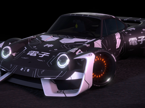 赛博摩托霓虹石灰项目911测试01su模型