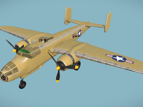 B25 米切尔轰炸机su模型